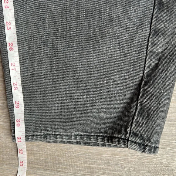 GOOD AMERICAN 90s Loose Baggy Straight Leg Jeans In Faded Black - Picture 13 of 13